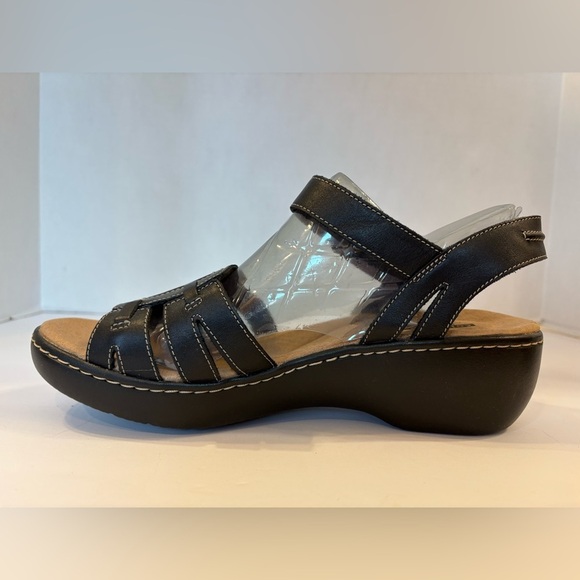 Clarks Delano Nila brown leather open toe sandals size 9 - Picture 2 of 11